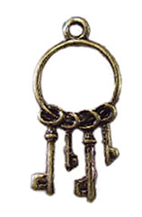 Dollhouse Miniature Brass Keys On Ring